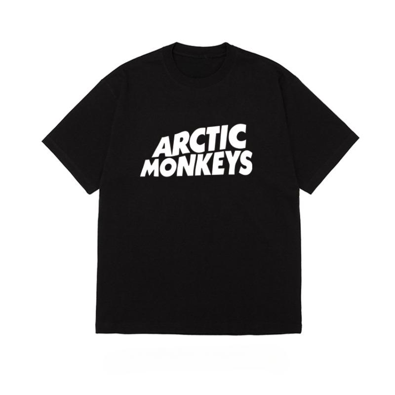 2025 Summer Arctic Monkeys Hiphop Rock for Men and Women Punk Dark Letters Loose Short Sleeve T-shirt