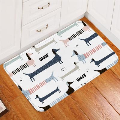 Dachshund Carpet Cute Puppy Bathroom Mat Cartoon Pet Kids Area Rug Flower Mandala Rug Non-slip Carpet for Living Room Bathroom Mat Anti-slip