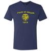 Oregon Flag State Pride Hometown Triblend Mens T-Shirt - Vintage Navy