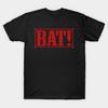 Asian Size Men Black Print T-shirt Bat! No-Cut Heat Transfer Print Cotton Tshirt