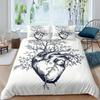 Flying Butterflies Duvet Cover Set, Iridescent Butterfly Tree of Life Bedding Sets, Autumn Maple Leaf Comforter Covers 3 Pieces