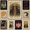 Abstract Cat Vintage Tarot The Lovers Sun Moon Illustration Poster and Prints Canvas Painting Wall Art Pictures Home Room Decor