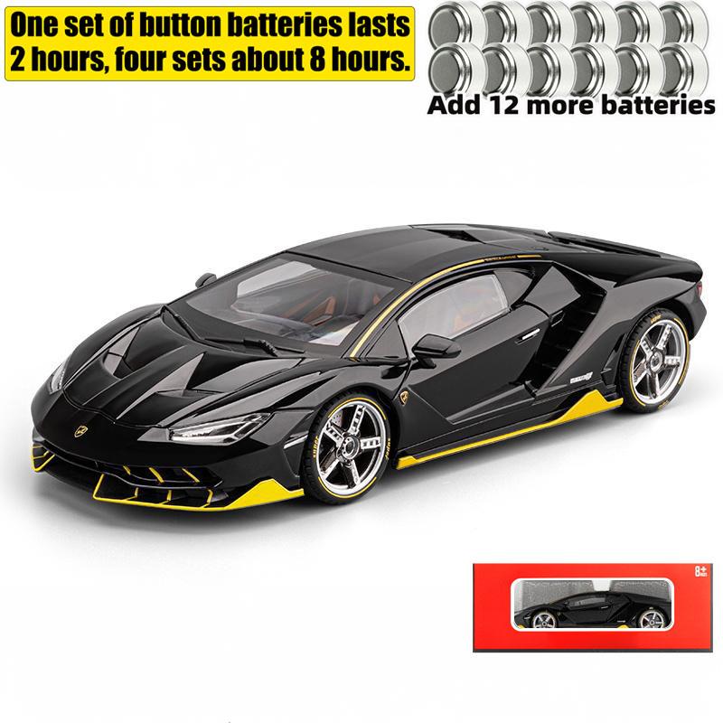 1/18 Lamborghini Scale Centenario LP770-4 Super Racing Car Alloy Metal Diecast Model High Simulation Sound & Light Gift for Boy