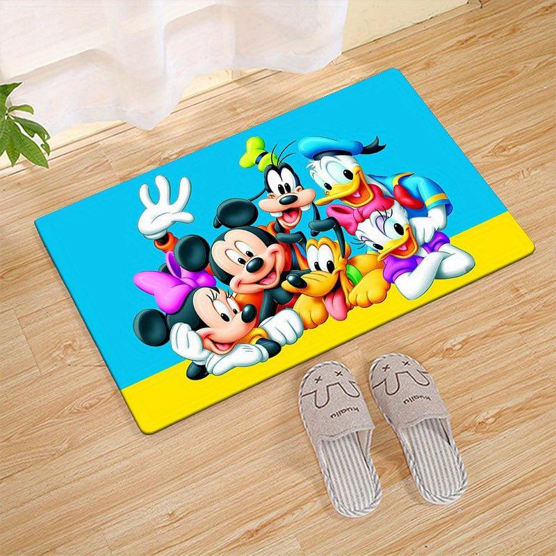 1pc Mickey and Minnie Area Rug, Non Slip Floor Mat, Cartoon Character Design, Soft Velvet, Room Decor, Washable Indoor Carpet