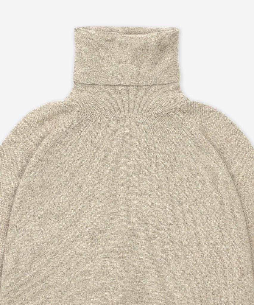 SAINT LAURENT Cashmere Cassandre Embroidered Logo High-Neck Knit - Beige / 820746Yall22601