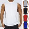 Summer Men Vest Solid Color Sleeveless O Neck Thin Sweat Absorption Quick Dry Loose Deep Armpit Fitness Workout Jogging Tank Top