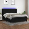 Maison Exclusive - Black 160x200 Cm Fabric Bed Slat Base Mattress and LED