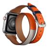Dvigubo apsisukimo juosta Apple Watch 40mm 44mm 38mm 42mm, pagaminta Italijoje iš tikros odos, dirželis apyrankė iWatch serija 3 4 5 se 6 dirželis