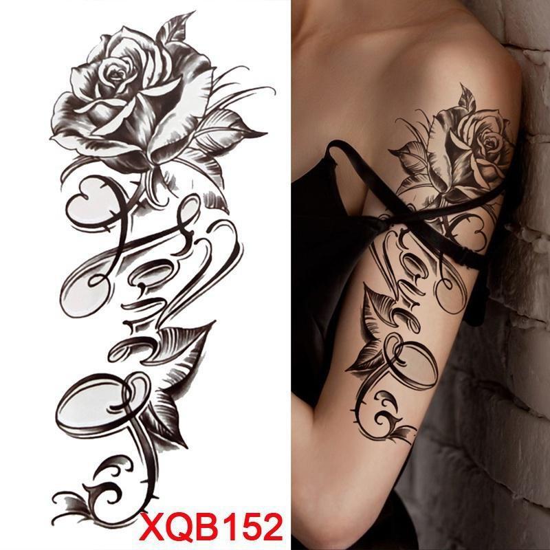 1pcs Tattoo Sticker Waterproof Temporary Tattoo Ladies Peony Daisy Deer Moon Flower Tattoo Black Skull Tattoo Body Art Leg Full Body Tattoo Sticker