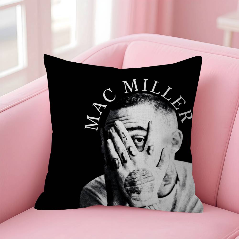 Singer Hot M-Mac Miller Double-Sided Printed Pillow Cover Short Plush Suitable Living Rooms Bedrooms Sofas Throw Cushion Cover