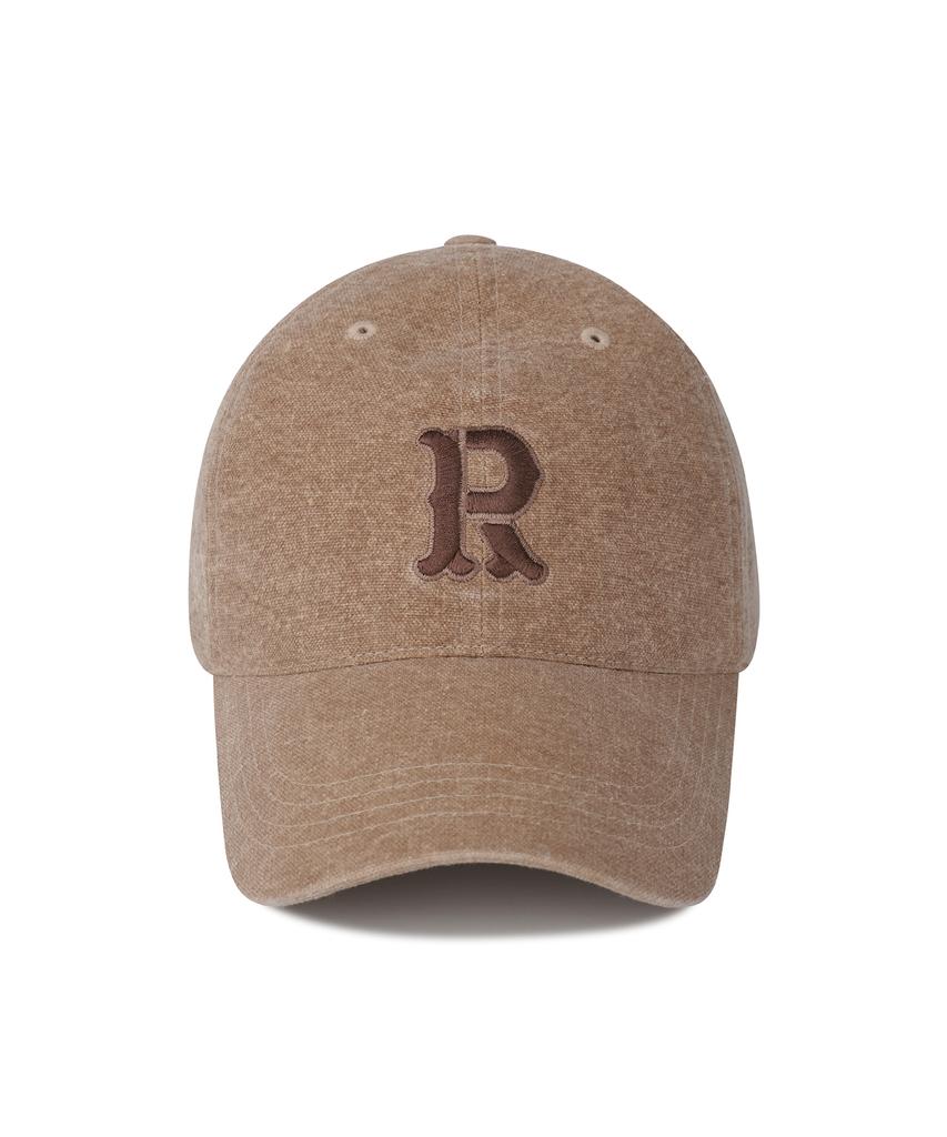 VERUTUM Initial Western Logo Pigment Ball Cap Camel