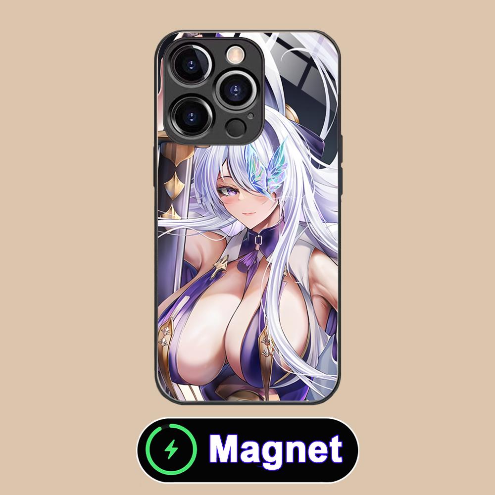 Azur Lane Unzen Glass MagSafe Mobile Phone Case for iPhone 17 16 15 14 13 12 11 Air Pro Max Plus Mini Colorful Cover