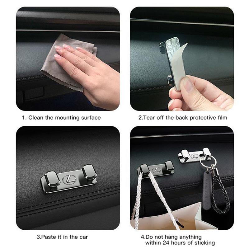Zinc Alloy Car Hook Adhesive Storage Hooks Interior Accessories For Lexus F-SPORT ES RX NX LS UX LM LX GX LC RZ IS CT GS RC HSAG3 