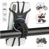 Universal Silicone Phone Holder Bicycle Motorcycle Non-Slip Adjustable GPS Mount for Bike Handlebar - Pull Buckle Stand