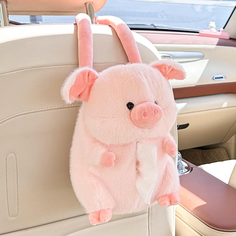 Car Tissue Box Cute Little Elephant Cute Cartoon Doll Tissue Bag Car Hanging Cardboard Box Internet Celebrity Tissue
