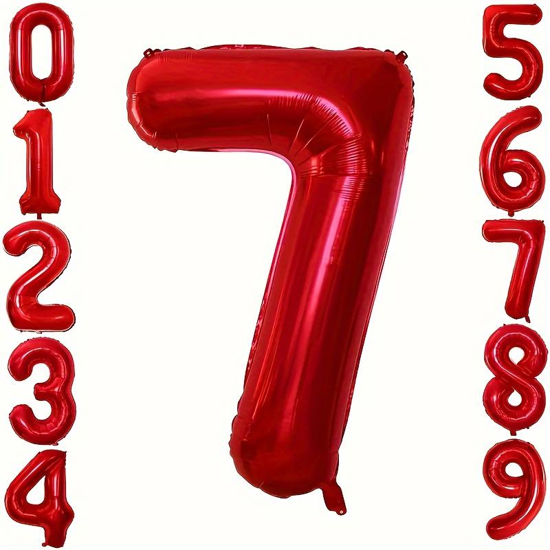 1 st - 32 tum Ljusröda Aluminiumfolie Digitala Ballonger 0-9 - Perfekt för Födelsedagskalas och Firanden, Lätt att Använda, Ingen Ström Krävs CDN