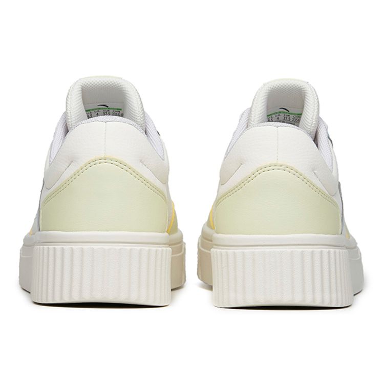 Anta Lifestyle Series Biscuit Shoes Thick Sole Non-Slip Shock Absorbing Wear-Resistant Low-Top Skate Shoes Women Sneaker White Blue 922228005-4