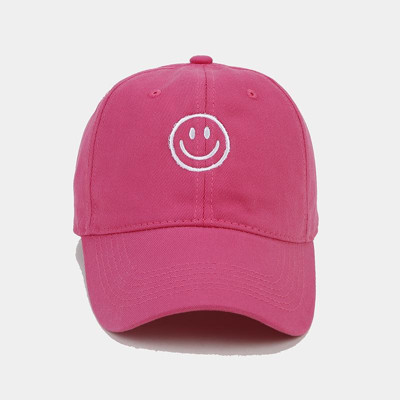 New Cute Smiley Face Embroidered Soft Top Baseball Cap Men's Fashion Personality Versatile Cap Women's Face Small Visor