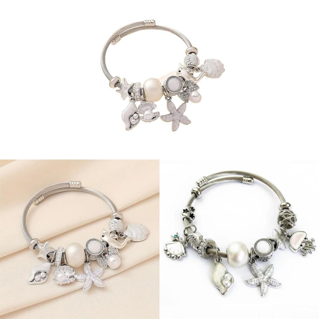 Ozean Seestern Perlenarmband Mit Muschel Delfin Herzförmigem Schmuck Für Frauen