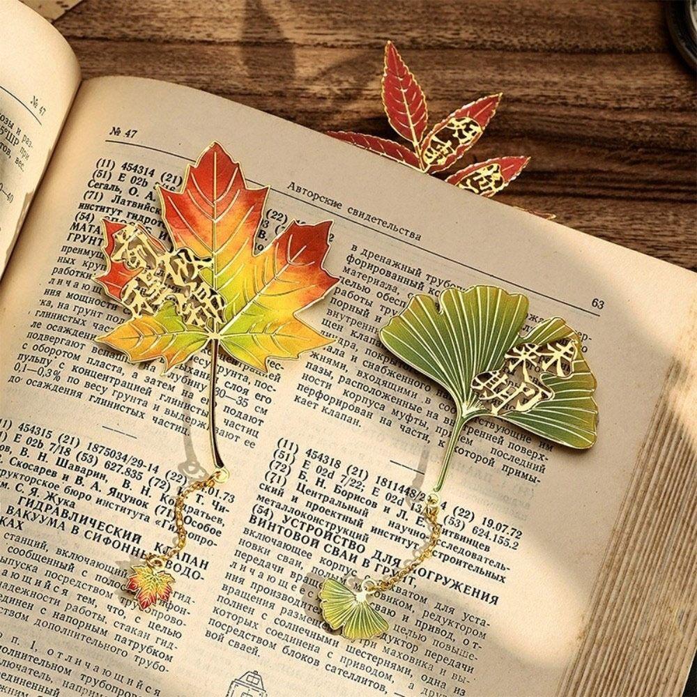 Apricot Leaf Oak Leaf Bookmark Maple Leaf Pagination Mark Creative Book Marking Reading Accessory