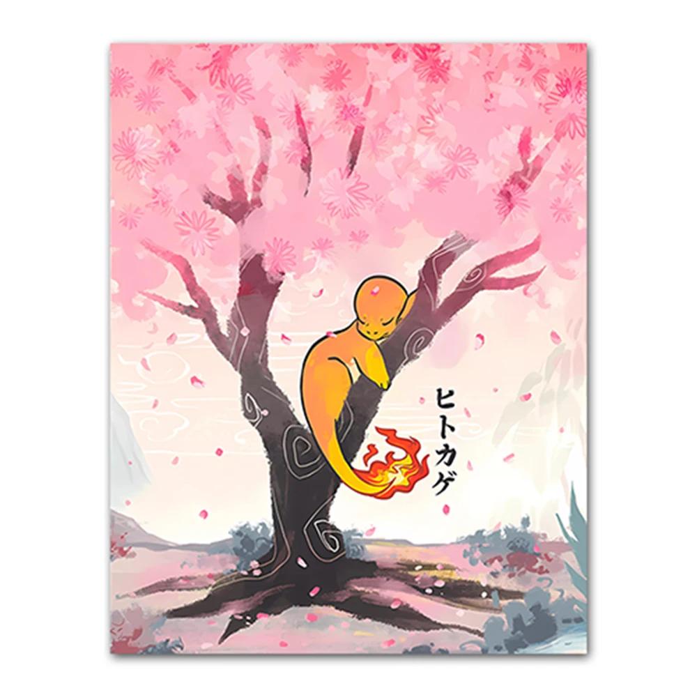 Pokemon Peripherals Pikachu Gyarados Squirtle Charmander Canvas Painting Anime Wall Art Prints Living Room Decor Posters
