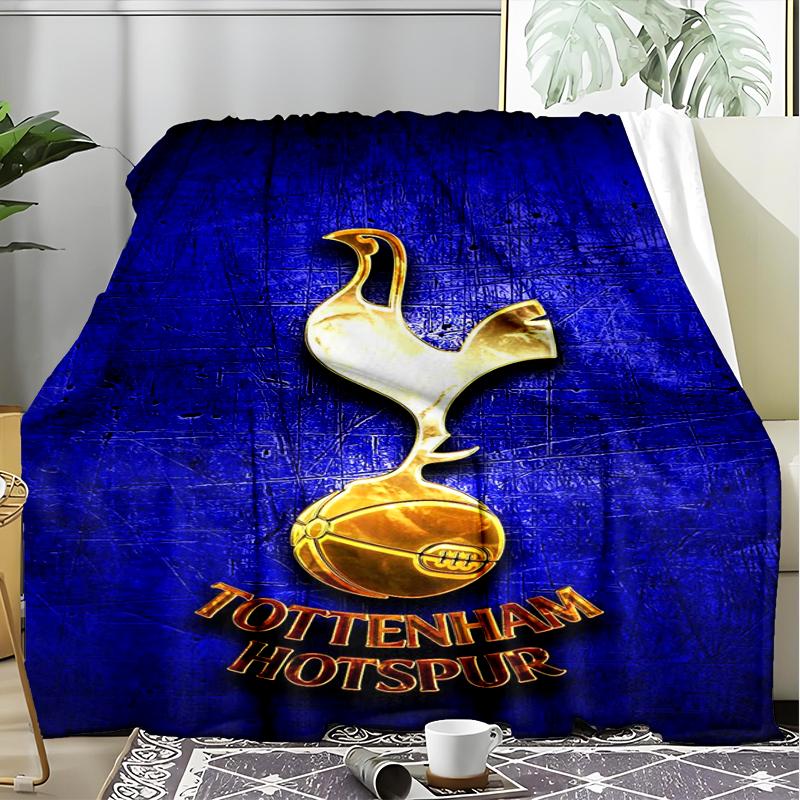 1 pièce Design Tottenham Hotspur F.C Imprimé Couverture Douce en Flanelle Jeté pour Chambre d'Adulte Salon Canapé Camping Voyage Cadeaux pour Fans Cadeaux de Noël