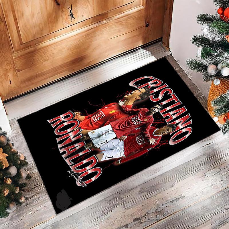 Cristiano Ronaldo Printed Flannel Area Rug Non Slip Soft Polyester Floor Carpet Indoor Decor Mat for Bedroom Living Room Sofa