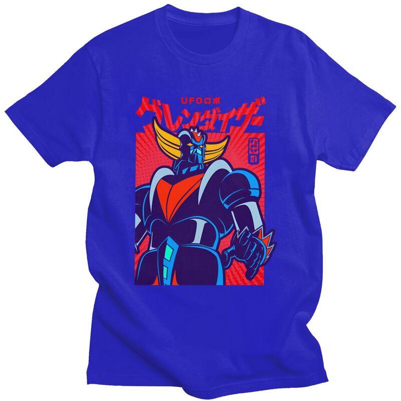 Custom Grendizer UFO Robot Goldorak T Shirt for Men Tshirt Leisure Tees Short Sleeve Tshirts Loose Fit Clothing Gift