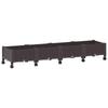 Garden Planter with Wheels Brown 160 X 40 X 29 Cm PP