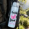 1PC Faith Hope Love Butterfly Print 750ml Color Plastic Sports Water Bottle Leakproof Flip Straw Lid Suitable for Sports Office Home Use