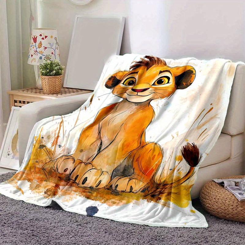 1 Stück saisonale universelle König der Löwen Simba Decke, perfekt für die Heimdekoration, weiche Flanell-Kuscheldecke, vielseitig und gemütlich für Schlafzimmer, Wohnzimmer, Tr