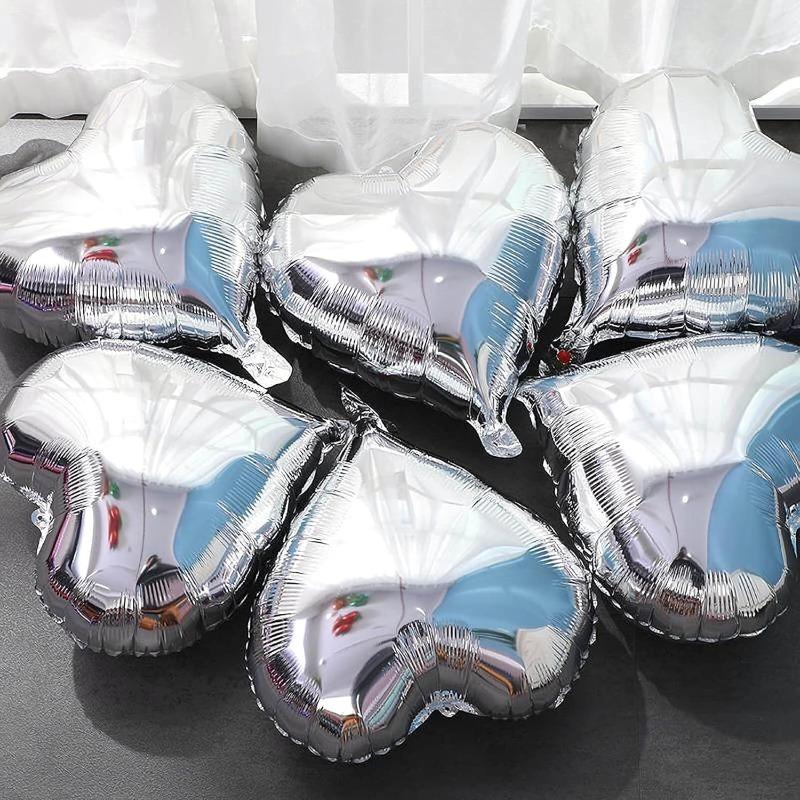 1/5Pcs Wedding & Party Foil Balloon, 18 Inch Heart Foil Balloon, Metallic Finish, Helium Compatible, Birthday Engagement Decor