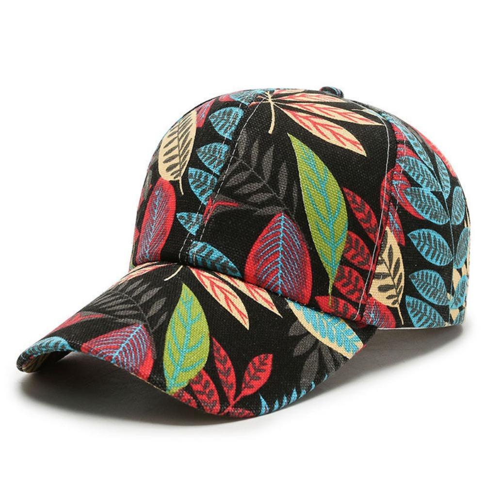 Fashion Korean Style Baseball Cap Sun Protection Casual Oversized Hat Trendy Maple Leaf Print Sun Hat For Men Women