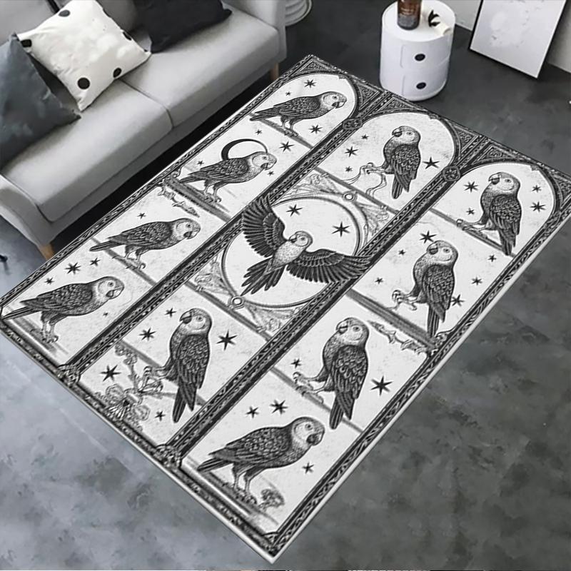 2025 New Gothic Bird Carpet Rug for Living Room Bedroom Home Sofa Decoration,Kids Play Non-slip Floor Mat50