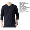 Yousheng Men Sport Top Loose Pure Color Round Neck Bottoming Clothes Long Sleeves Homewear Gym Running Basketball T-shirt