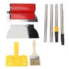 Skimming Blade Set Stainless Steel Drywall Smoothing Spatula with Extension Handles for Ceiling