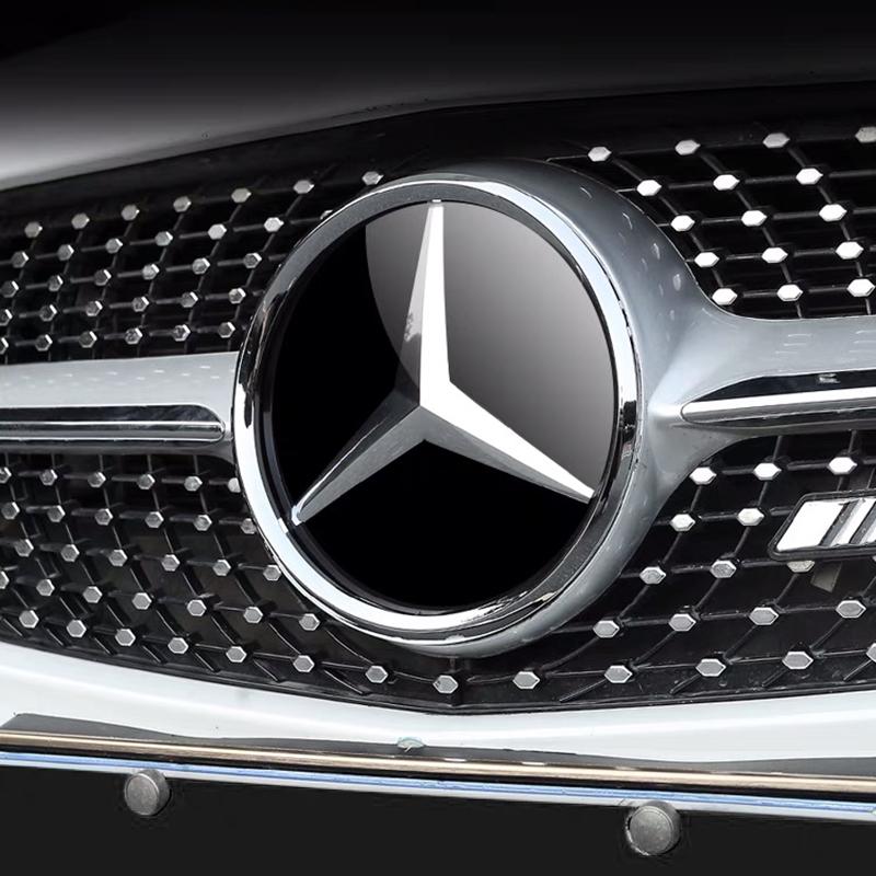 188/210MM Car Front Grille Badge Decal Cover Emblem Stickers Auto Accessories For Mercedes Benz AMG W204 W203 W212 W211 W124 W210 GLC GLE E CLA GLA