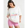 Oversize T-shirt Czarny Essential Nadruk Gwiazdy Graficzny T-shirt Codzienny Streetwear Modny Top Damski Letni Strój