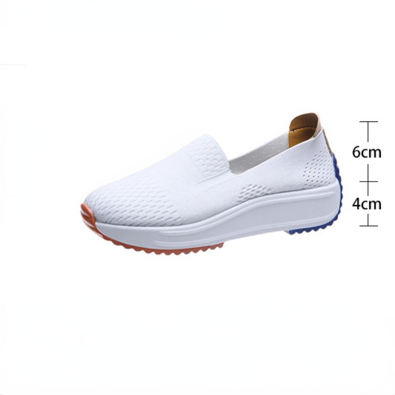 Fashion Comfortable Casual Shoes Women 2024 Large Size Stretch Fabric Slip-On Women Sneakers Canvas Summer Platform Shoes Women Loafers