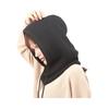 Knitting Hat Scarf Combo Solid Color Adjustable Drawstring Hooded Neck Scarf Women Winter Warm Windproof Elastic Thermal Hat