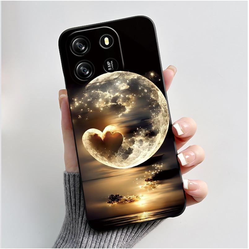 För Blackview Wave 6C Fodral Oscal Flat 1C Baksidesfodral Lyxigt Sött Kärlek Kanin Roligt Svart TPU Mjuk Silikon Skyddande Fodral