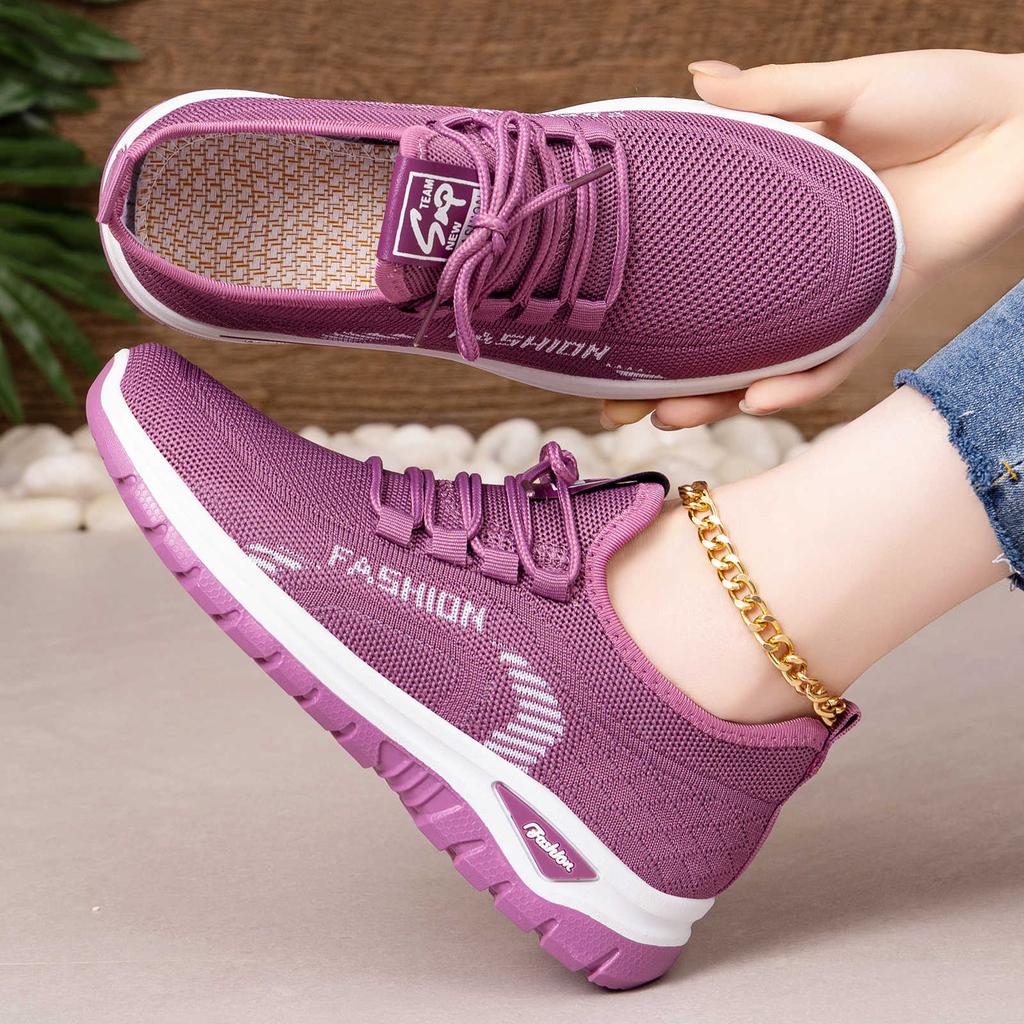 Spring Summer 2026 Fashion Women Lace Up Mesh Breathable Comfortable Platform Wedges Non-slip Flats Sneakers Zapatos De Mujer