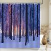 Birch Forest Trees Shower Curtain Natural Landscape Prints Fabric Waterproof Polyester Bathroom Curtains Decoration With Hooks