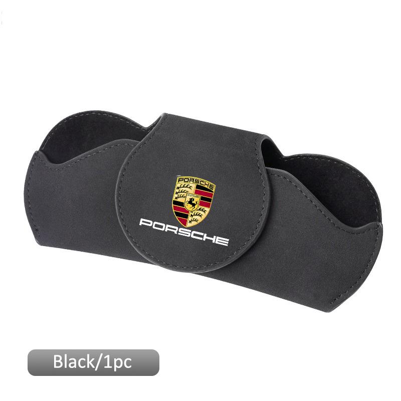Car Glasses Case Sun Visor Sunglasses Storage Box For Porsche Cayenne Panamera Macan 911 718 Taycan Boxster Cayman 918 Accessory