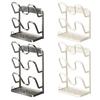 Pot Lid Storage Rack Pot Lid Holder with Spoon Rest While Cooking Carbon Steel Pan Lid Organizer with Removable Drip Tray for Kitchen Cabinets And
