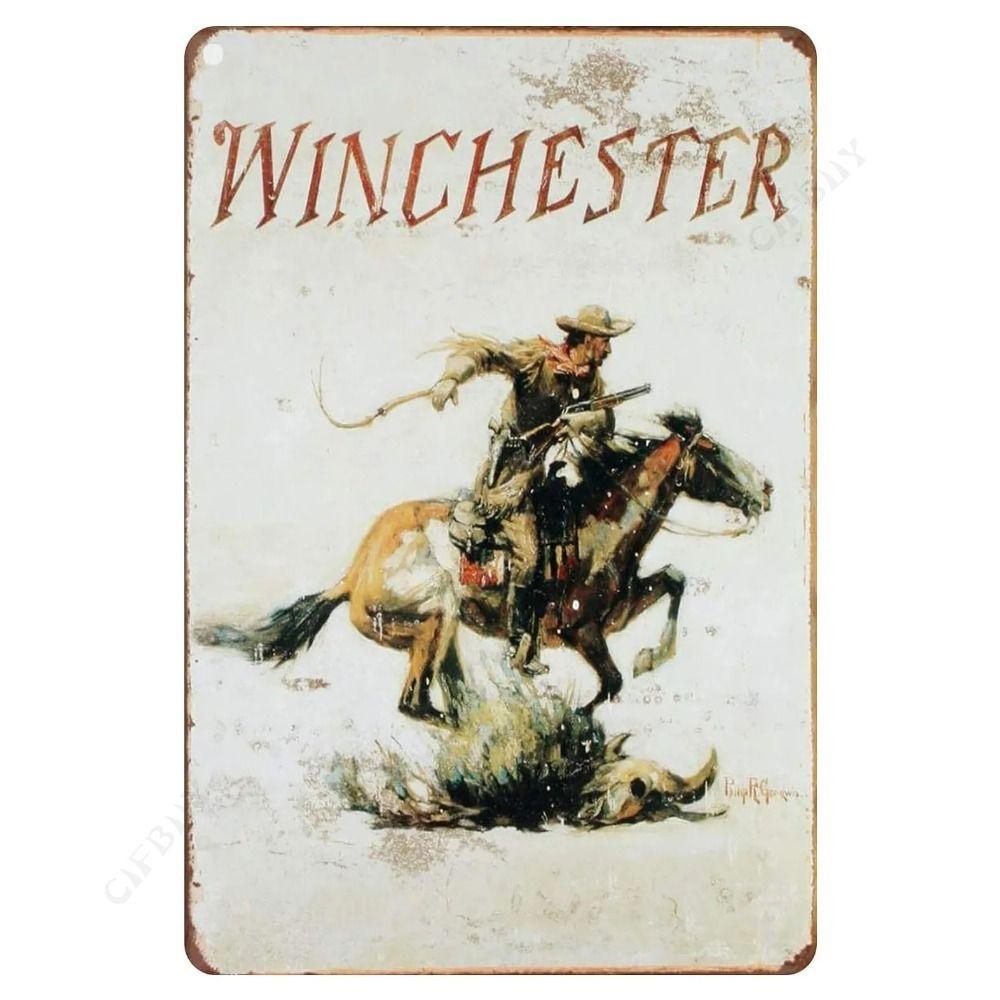 Wild West Cowboy Retro Metal Tin Sign Wall Decor 20x30cm