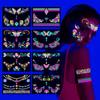 New Music Festival Bronzing Powder Fluorescent Face Sticker Waterproof Nightclub Makeup Dance Neon Luminous Tattoo Sticker