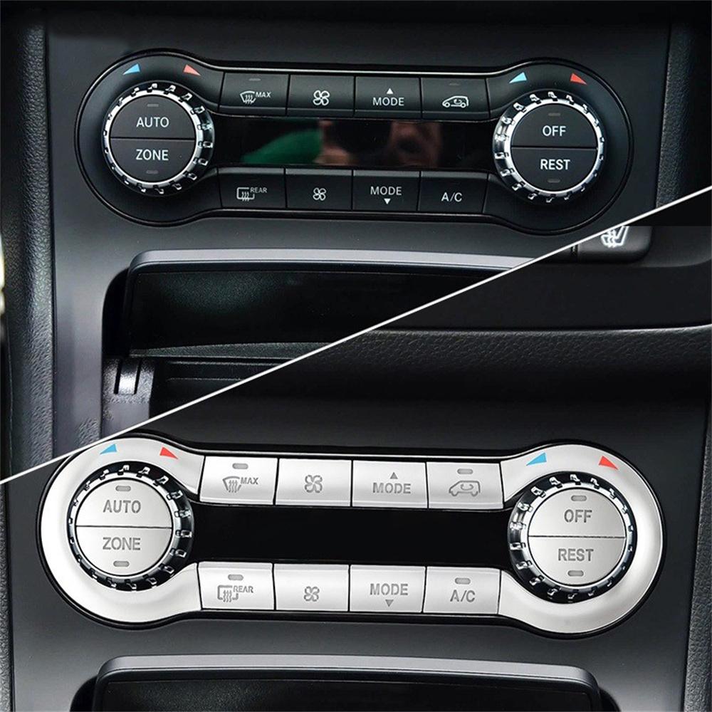 1 Set Silver AC Air Condition Button Trim For Mercedes-Benz AMG A35 CLA45 GLA45