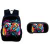 2er Set Buchtaschen Spielkonsole, Grundschulrucksack, Controller-Rucksack, Federmäppchen 16 Zoll Kinderrucksack