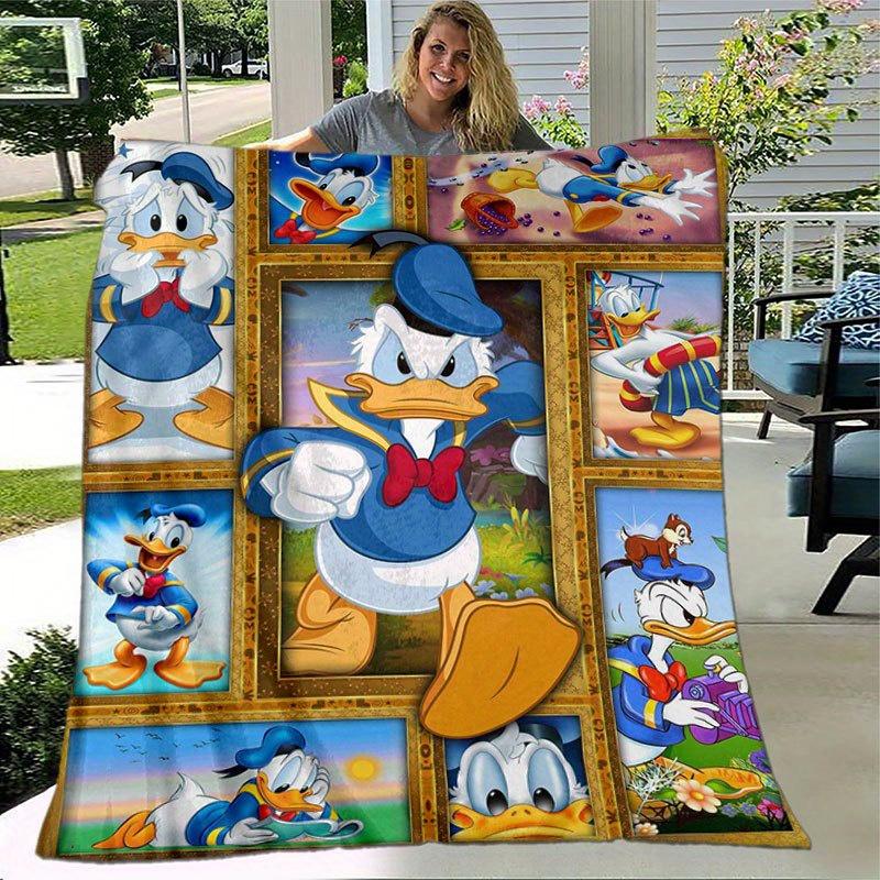 Couverture Donald Duck Ultra-Douce, Chaude, Confortable Jeté pour Salon, Canapé, Accessoire de Voyage Quatre Saisons Personnage de Dessin Animé Mignon Décoration Intérieure